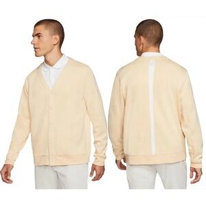 Nike Dri-Fit Player Golf Cardigan Sweater Pale Yellow Sz L